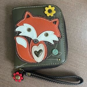 Faux Leather Olive Zip-around Chala Fox Wallet
